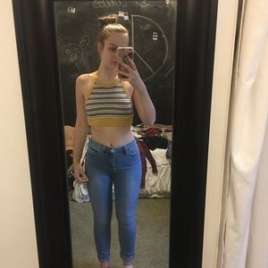 yellow crop top